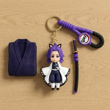 3D PVC Figure Keychain - Demon Slayer - Shinobu Kocho Chibi With Cat Ears