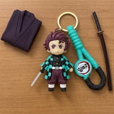 3D PVC Figure Keychain - Demon Slayer - Tanjiro Kamado Chibi With Sword