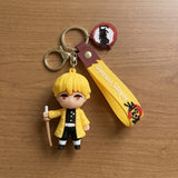 3D PVC Figure Keychain - Demon Slayer - Zenitsu Agatsuma Yellow Haori with Nichirin Sword