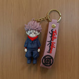3D PVC Figure Keychain - Jujutsu Kaisen - Sukuna Chibi With Red Scarf