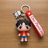 3D PVC Figure Keychain - One Piece - Monkey D. Luffy Red Shirt Blue Shorts Chibi