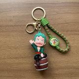 3D PVC Figure Keychain - One Piece - Roronoa Zoro Chibi Sitting On Barrel
