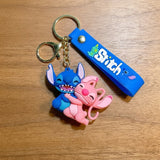 3D PVC Figure Keychain - Lilo & Stitch - Stitch And Angel Hugging