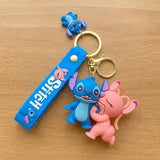 3D PVC Figure Keychain - Lilo & Stitch - Stitch And Angel Kissing