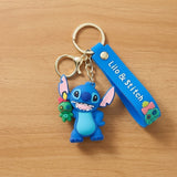3D PVC Figure Keychain - Lilo & Stitch - Stitch Holding Scrump Doll