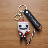 3D PVC Figure Keychain - Nightmare Before Christmas - Jack Skellington Santa Claus Outfit