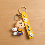 3D PVC Figure Keychain - Peanuts - Charlie Brown Sitting With Snoopy