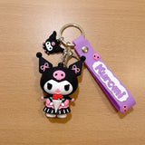 3D PVC Figure Keychain - Sanrio - Kuromi Pink Dress with Ice Cream