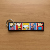 Embroidery Keychain - Peanuts - Charlie Brown, Snoopy & Friends Panels (Multi-Color)