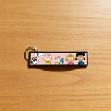 Embroidery Keychain - Peanuts - Snoopy, Charlie Brown & Friends (Pink)
