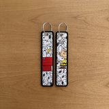 Embroidery Keychain - Peanuts - Snoopy, Woodstock & Charlie Brown (White)