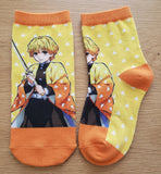 Socks - Demon Slayer - Zenitsu Agatsuma Holding Sword Yellow Ankle Socks (1 Pair)