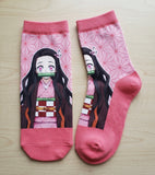 Socks - Demon Slayer - Nezuko Kamado Pink Geometric Ankle Socks (1 Pair)