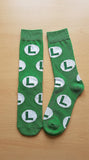 Socks - Super Mario - Luigi Green L Logo Pattern Crew Socks (1 Pair)