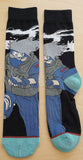 Socks - Naruto - Kakashi Hatake Dynamic Pose Blue Crew Socks (1 Pair)