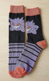 Socks - Pokemon - Gengar Purple Stripes Orange Crew Socks (1 Pair)